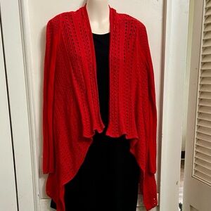 Peter Nygard Red Waterfall Knitted Sweater Cardigan (S-L)